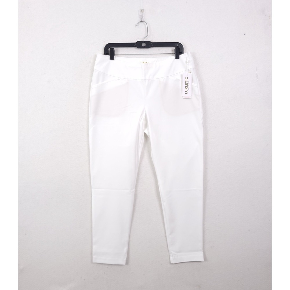Lilly Pulitzer Luxletic Corso Pants Size 14 White UPF 50+ Performance Twill Chic